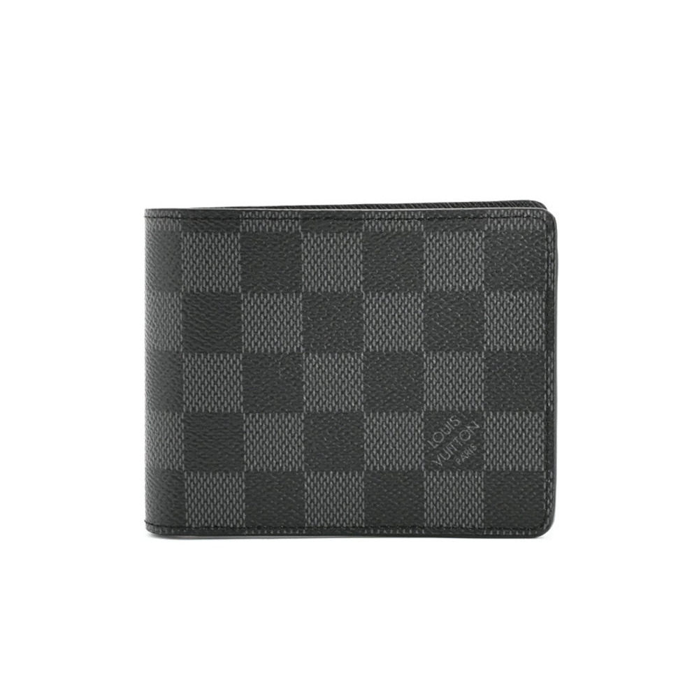 Louis Vuitton Portefeuille Multiple Bifold Wallet Leather Black
